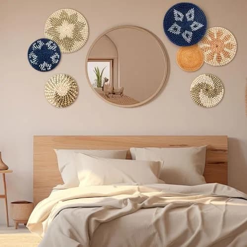 Xuhal 8 Pcs Boho Wall Basket Decor 7.8 X 11.8 Inches | Rustic Farmhouse Summer Decorations thumbnail 5