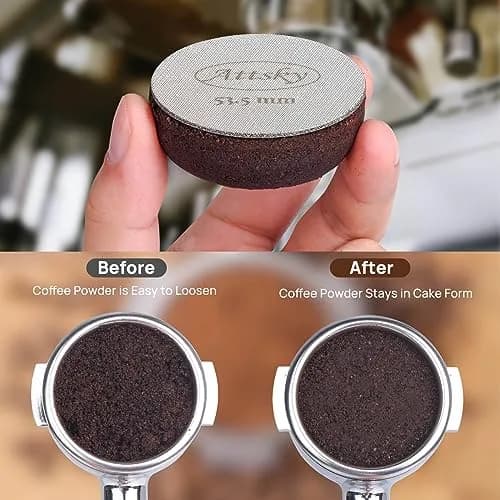 Attsky 53.5mm Espresso Puck Screen for 54mm Portafilter | 316 Stainless Steel, 1.7mm Thickness, 150um Mesh thumbnail 4