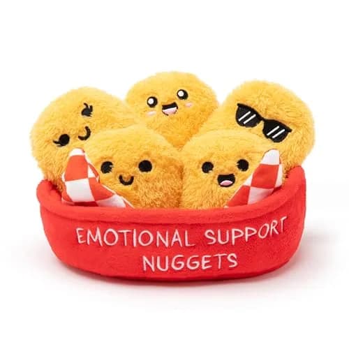 WHAT DO YOU MEME? Emotional Support Chicken Nuggets Plush Toy Set (5 Plushies + Basket) | ASTM-Tested, Non-Toxic, BPA-Free thumbnail 1