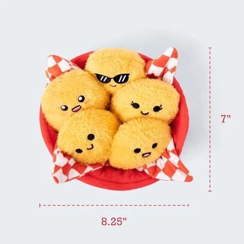 WHAT DO YOU MEME? Emotional Support Chicken Nuggets Plush Toy Set (5 Plushies + Basket) | ASTM-Tested, Non-Toxic, BPA-Free thumbnail 4