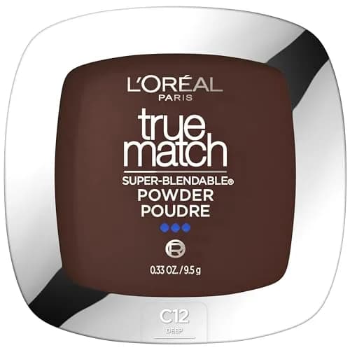 L'Oreal Paris True Match Super Blendable Oil-Free Powder Foundation, Deep C12, 0.33 oz thumbnail 1