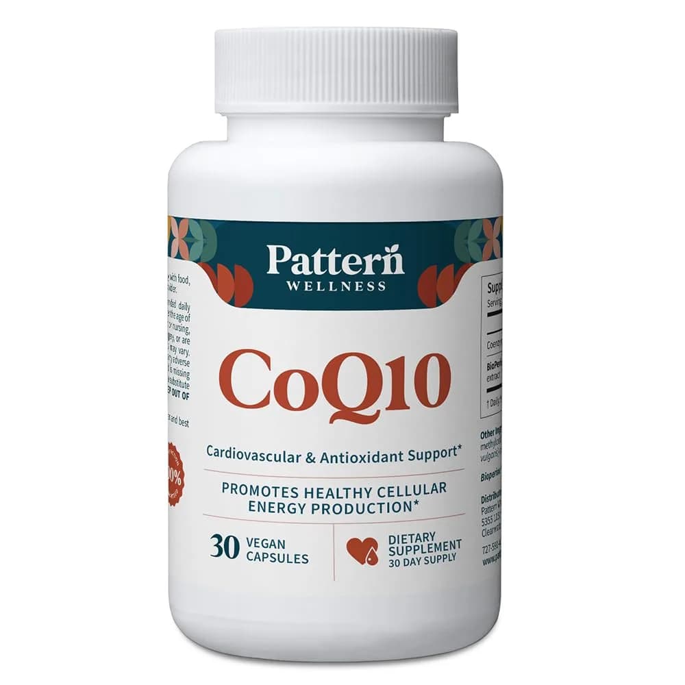 Pattern Wellness CoQ10 Supplement – 30 Vegan Capsules | Supports Cellular Energy & Circulatory Wellness - main product image