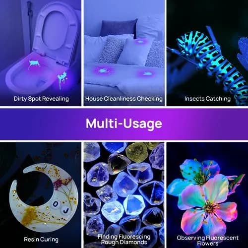 Consciot 2 Pack UV Blacklight Flashlight 12 LED 395nm | Pet Urine Detector for Dry Stains thumbnail 7