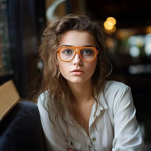 FEISEDY Aviator Frame Glasses for Women Men Blue Light Blocking Glasses Anti Glare Computer Eyeglasses thumbnail 5
