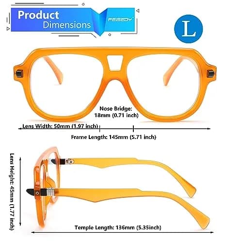 FEISEDY Aviator Frame Glasses for Women Men Blue Light Blocking Glasses Anti Glare Computer Eyeglasses thumbnail 8