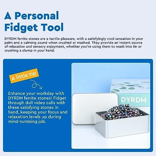 DYRDM Ferrite Putty 1000+ Colorful Stones, Desk Accessory for Adults | Non-Toxic, BPA-Free, ASTM-Tested thumbnail 5