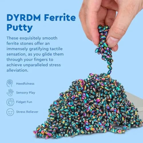 DYRDM Ferrite Putty 1000+ Colorful Stones, Desk Accessory for Adults | Non-Toxic, BPA-Free, ASTM-Tested thumbnail 2