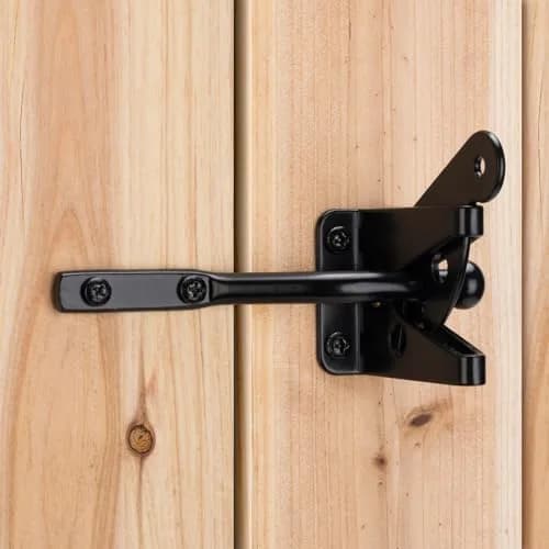 SANKINS Self Locking Gate Latch for Wooden Fence, Gravity Lever Lock, 2pcs | Heavy Duty Lock for Outdoor Gates thumbnail 1