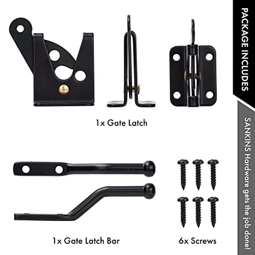 SANKINS Self Locking Gate Latch for Wooden Fence, Gravity Lever Lock, 2pcs | Heavy Duty Lock for Outdoor Gates thumbnail 4