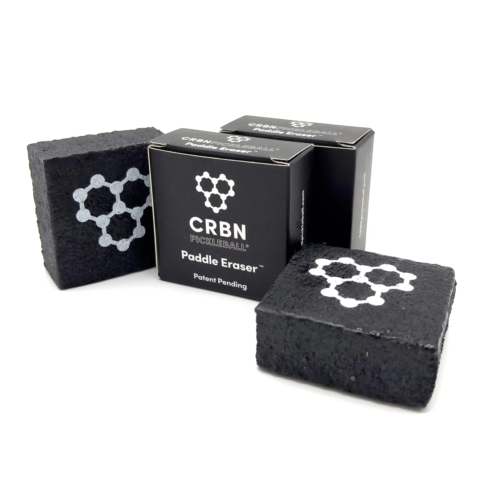 CRBN Pickleball Paddle Eraser (Black, 2-Pack) | Cleans Carbon Fiber Paddles