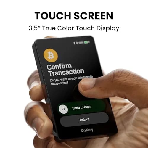 OneKey Pro Crypto Cold Wallet – Air-gapped, Offline Keys, 4× EAL6+ Secure Elements, 3.5" Touchscreen, Fingerprint Unlock, Bluetooth/USB-C, Supports 10,000+ Coins & NFTs (Black) thumbnail 4