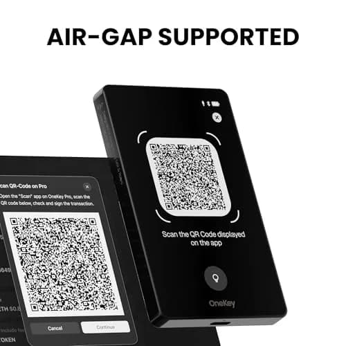 OneKey Pro Crypto Cold Wallet – Air-gapped, Offline Keys, 4× EAL6+ Secure Elements, 3.5" Touchscreen, Fingerprint Unlock, Bluetooth/USB-C, Supports 10,000+ Coins & NFTs (Black) thumbnail 7