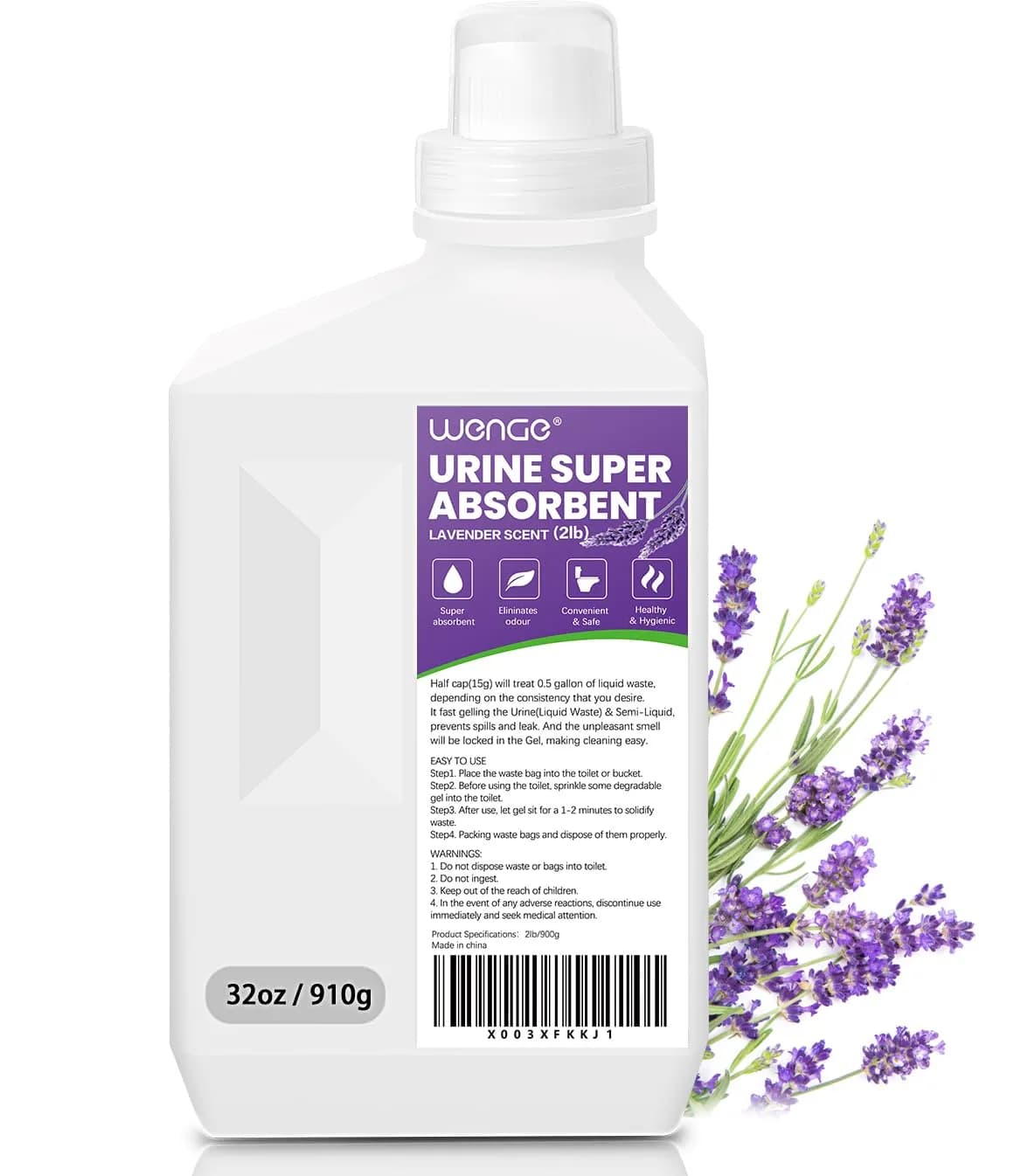 Wenge Urine Solidifier 32 Ounce | Fast Absorption & Odor Control for Camping & Outdoors