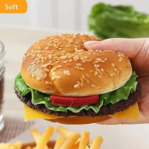 Joeabor Artificial Hamburger & 12 French Fries | Realistic Faux Food Decor for Display in Restaurants & Events thumbnail 4