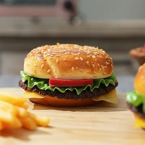 Joeabor Artificial Hamburger Round 2 Pack | Realistic Fake Food for Display & Decoration thumbnail 9