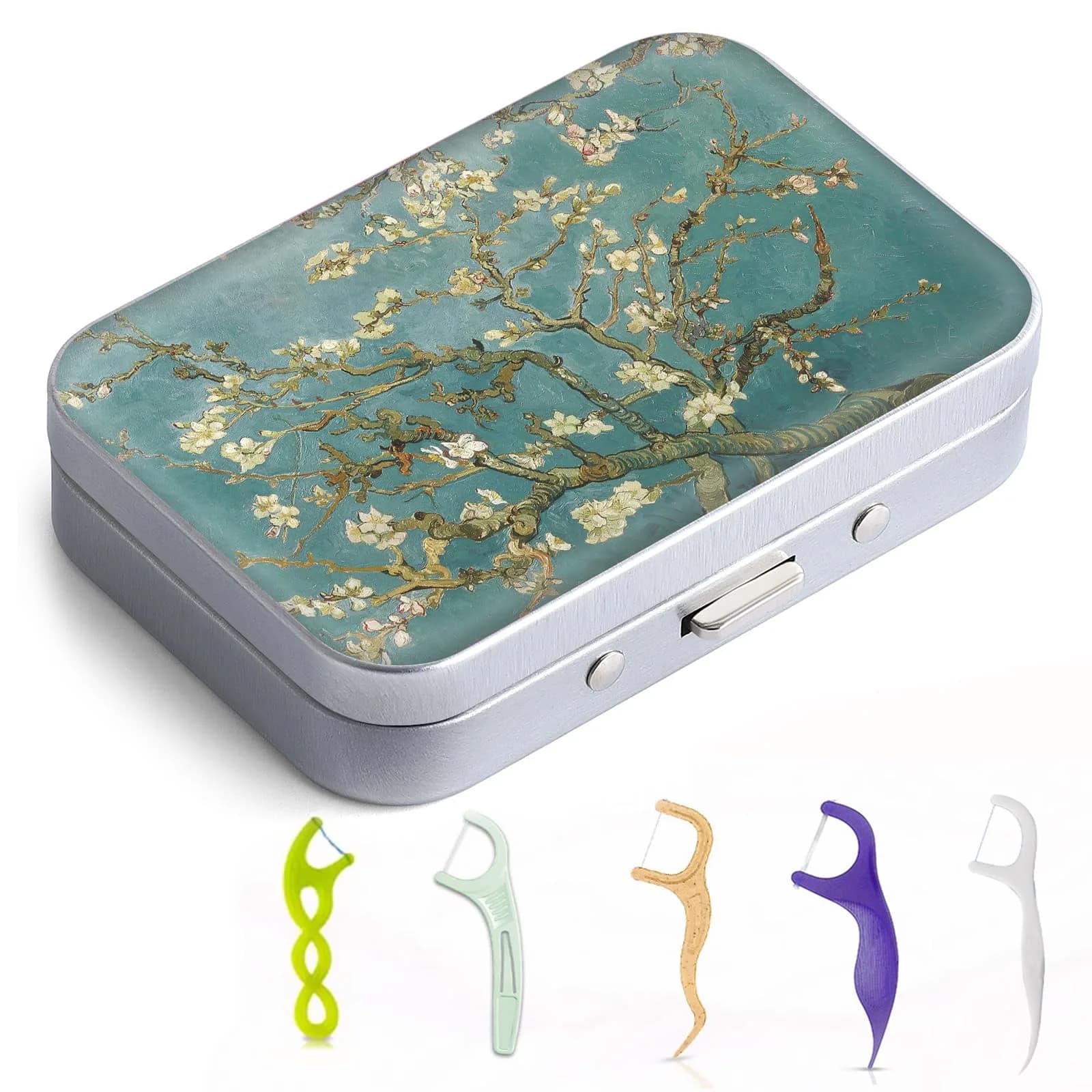 Gerkia Pink Marble Dental Floss Case with Mirror | Portable Travel Essentials — Green Tree
