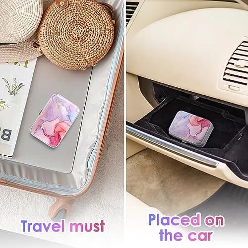 Gerkia Pink Marble Dental Floss Case with Mirror | Portable Travel Essentials thumbnail 7