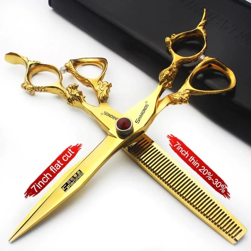 SHARONDS Professional Hair Cutting Dragon Shears 7 Inch (17.78 cm) | Stainless Steel Barber Salon Scissors thumbnail 3