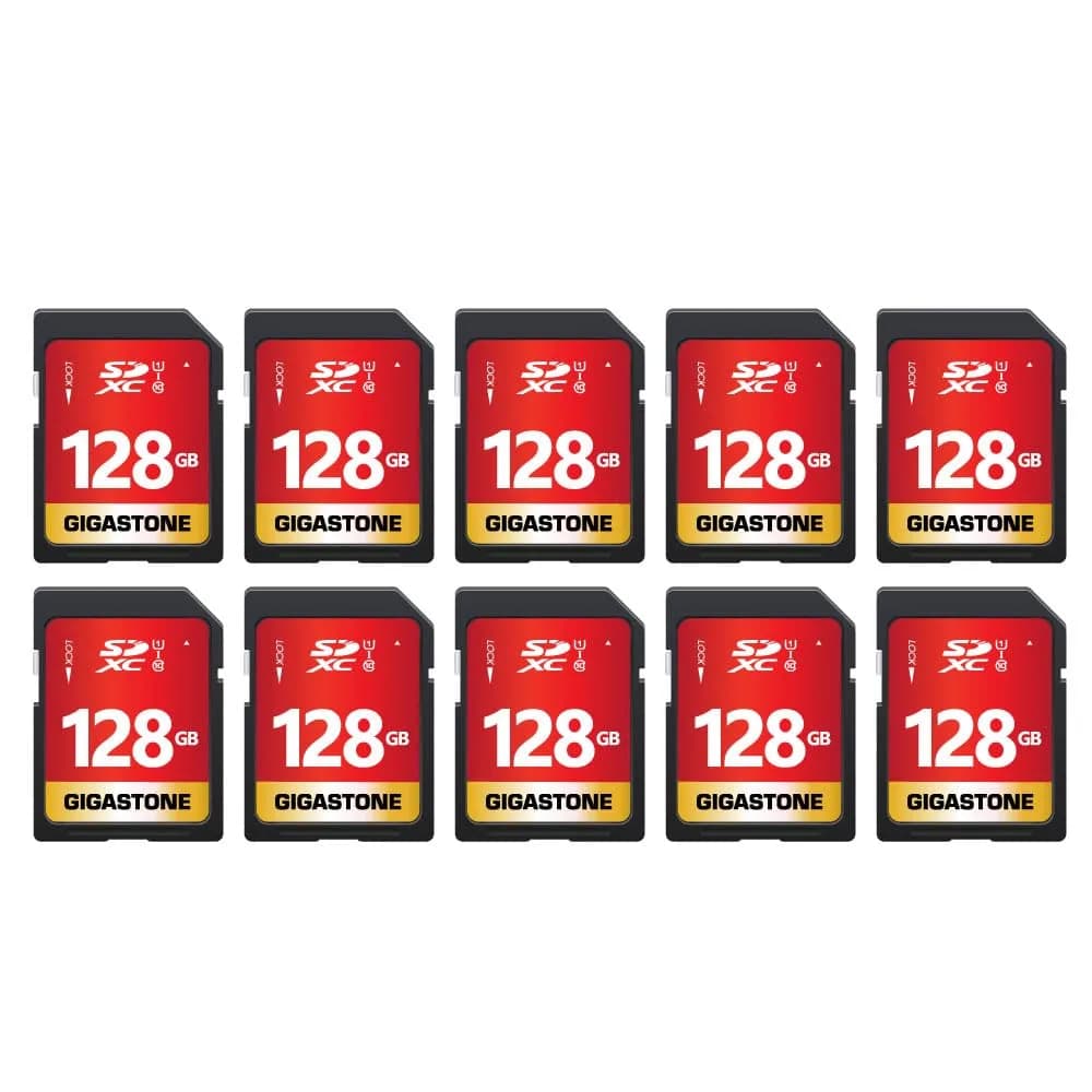 Gigastone 64GB SD Card 5-Pack UHS-I U1 Class 10 SDXC Memory Card 64GB (2.27 oz) | Full HD Video Olympus Digital Camera — SD Full HD 128GB