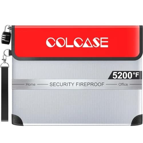COLCASE Fireproof Document Bag 15 x 11 inches Silver | 5200℉ Heat Insulated Waterproof with Lock thumbnail 1