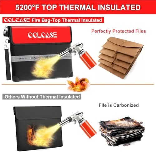 COLCASE Fireproof Document Bag 15 x 11 inches Silver | 5200℉ Heat Insulated Waterproof with Lock thumbnail 6