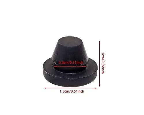 ONLYKXY 5 Pcs Black Silicone Round Locking Furniture Hole Plugs 8mm | Waterproof Dustproof Seal thumbnail 2