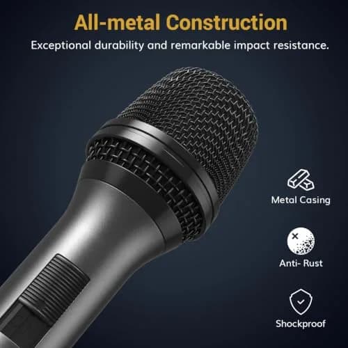 TONOR D5 Dynamic Vocal Microphone for Singing, Karaoke, Speech | Hypercardioid Pickup Pattern, 339g (0.75lb) thumbnail 3