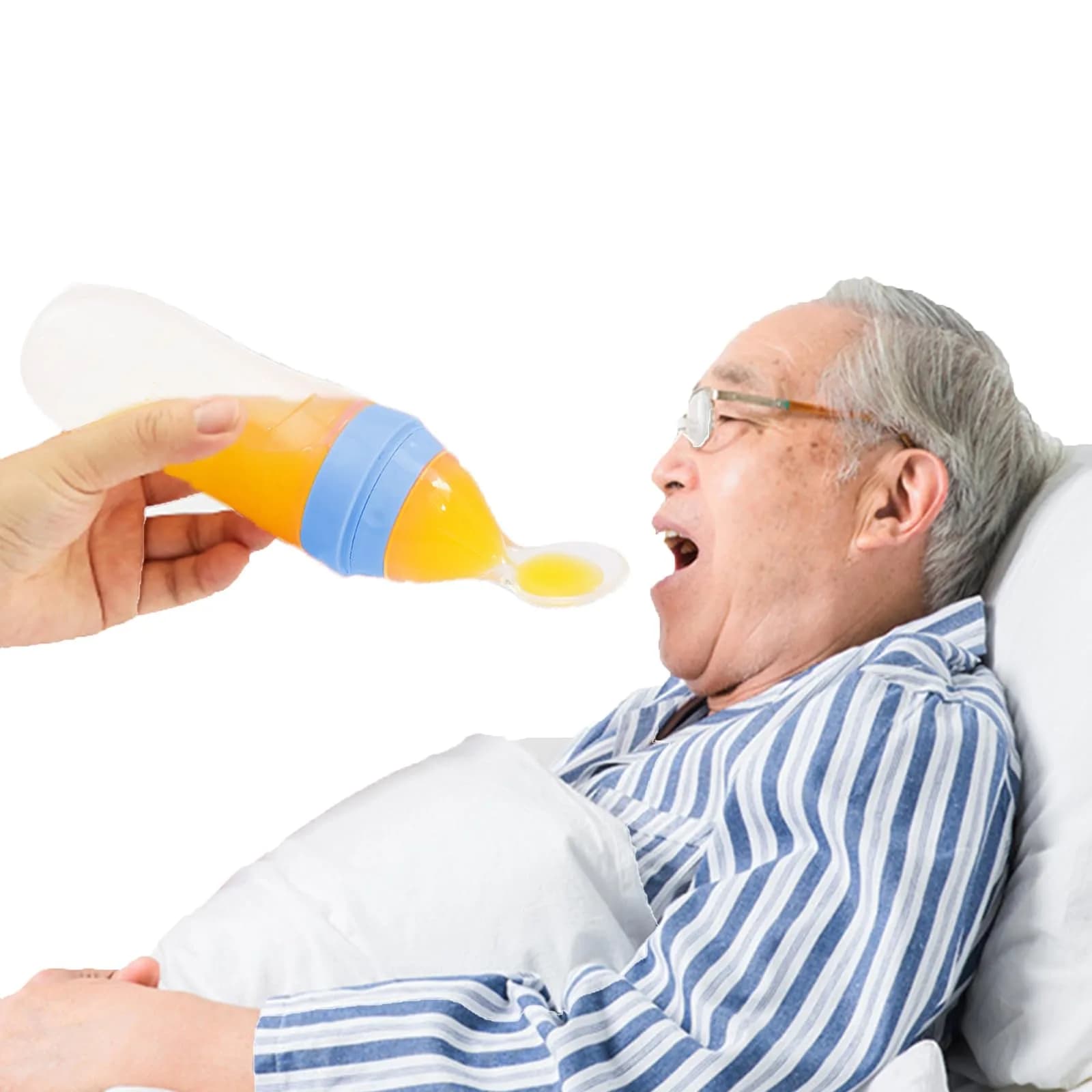 Beisto Spill Proof Drinking Cups with Anti-Choking Device for Adults | Safe Feeding Aid for Elderly & Disabled — Blue