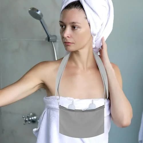 Thinp Mastectomy Drain Holder Shower Bag Grey 2-Pack | Post Surgery Recovery Supplies thumbnail 4