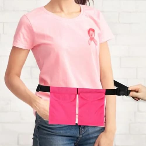 Thinp Mastectomy Drain Holder Shower Bag with Waist Belt & Neck Strap, Adjustable Recovery Supplies (2-Pack, Rose Red) thumbnail 5