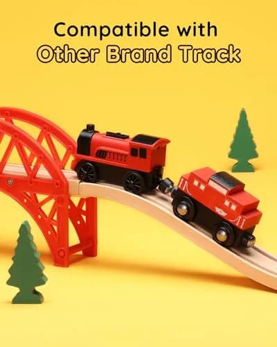 SainSmart Jr. Motorized Train Set 2-Pack | Battery Operated Magnetic Connection for Toddlers Aged 3+ thumbnail 5