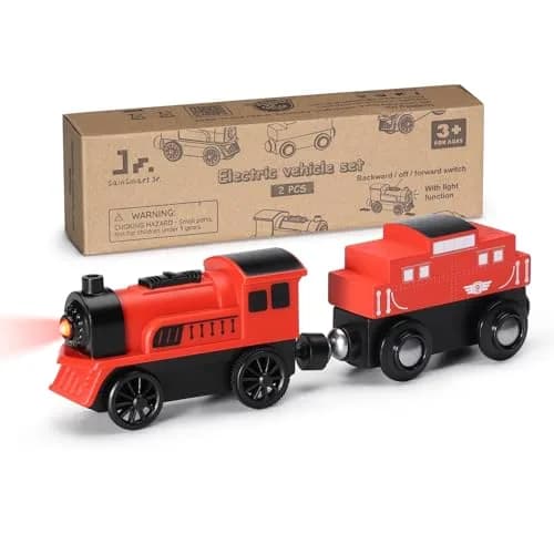 SainSmart Jr. Motorized Train Set 2-Pack | Battery Operated Magnetic Connection for Toddlers Aged 3+ thumbnail 7