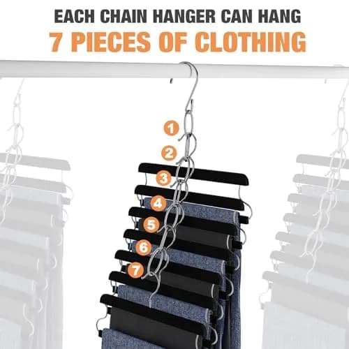 NiHome Space Saving Hangers 10-Pack | Metal Closet Organizer with Safety Cap, Space Saving & Durable thumbnail 6
