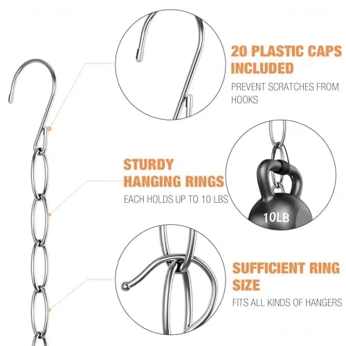 NiHome Space Saving Hangers 10-Pack | Metal Closet Organizer with Safety Cap, Space Saving & Durable thumbnail 3