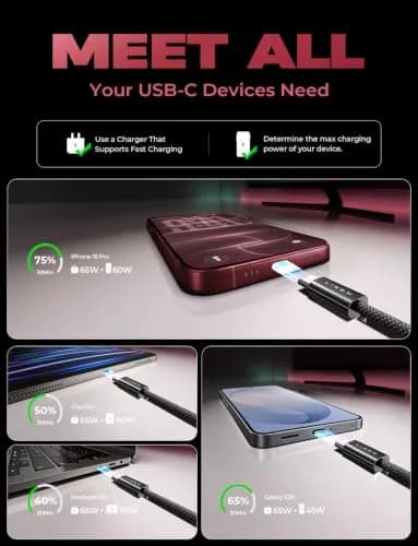 LISEN USB C to USB C Cable 60W 5-Pack | Fast Charging & Data Transfer thumbnail 6