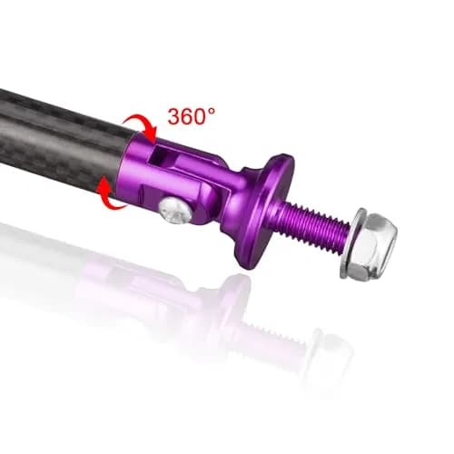 TOMALL Car Adjustable Bumper Support Strut Rod 45mm | Universal Aluminum Carbon Fiber Purple thumbnail 4