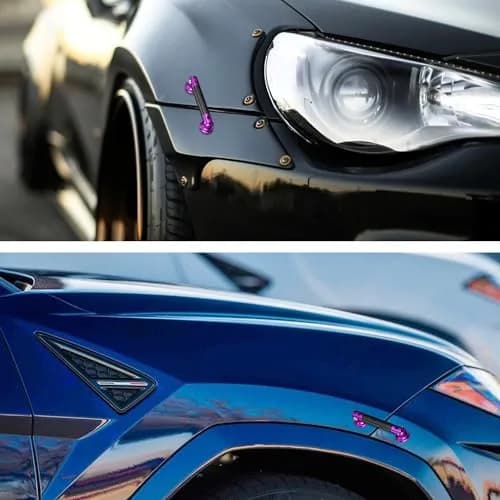 TOMALL Car Adjustable Bumper Support Strut Rod 45mm | Universal Aluminum Carbon Fiber Purple thumbnail 6