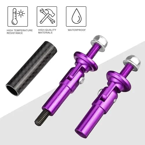 TOMALL Car Adjustable Bumper Support Strut Rod 45mm | Universal Aluminum Carbon Fiber Purple thumbnail 3