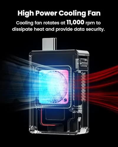 SHARGE Disk M.2 NVMe SSD Enclosure with Active Cooling System, 22.3mm (2230) | 10Gbps USB-C 3.2 Gen2 thumbnail 3