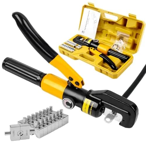 YUZES Hydraulic Crimping Tool 12 to 2/0 AWG | Heavy-Duty Battery Cable Crimper for Automotive & Industrial Use thumbnail 1