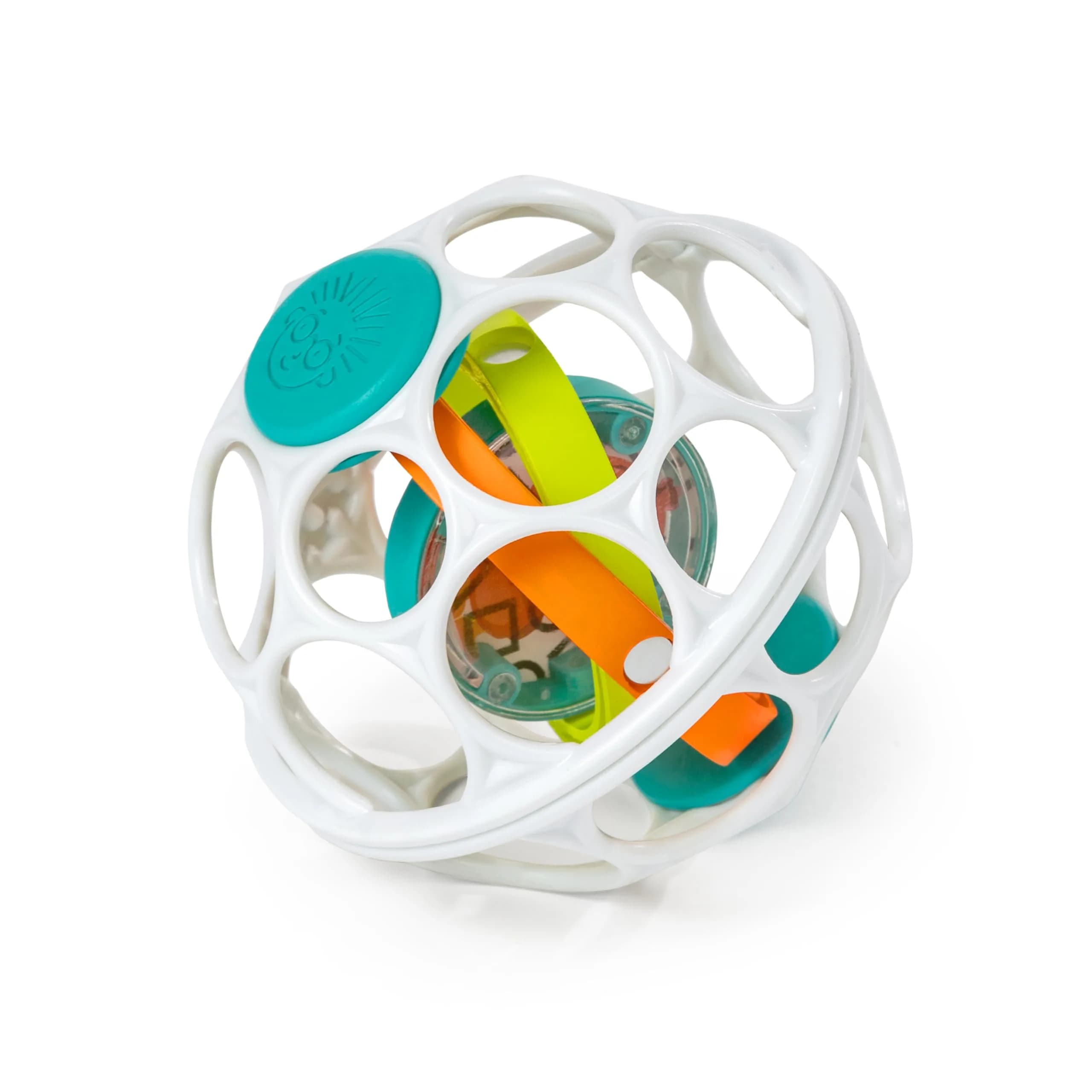 Baby Einstein Curious Car Zen Oball Toy Car & Rattle, Light Up, Ages 3 Months+ | Flexible, Grippable, Sensory Discovery — Grip & Spin Oball