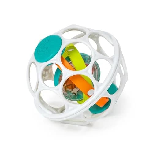 Baby Einstein Grip & Spin Oball Rattle Toy, BPA Free, 0+ Months | 10cm (4 inch) Diameter thumbnail 1