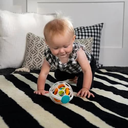 Baby Einstein Grip & Spin Oball Rattle Toy, BPA Free, 0+ Months | 10cm (4 inch) Diameter thumbnail 4