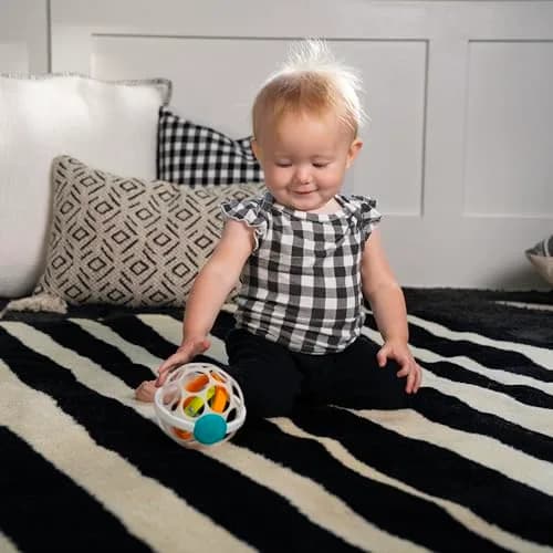 Baby Einstein Grip & Spin Oball Rattle Toy, BPA Free, 0+ Months | 10cm (4 inch) Diameter thumbnail 5