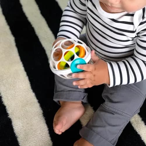 Baby Einstein Grip & Spin Oball Rattle Toy, BPA Free, 0+ Months | 10cm (4 inch) Diameter thumbnail 3