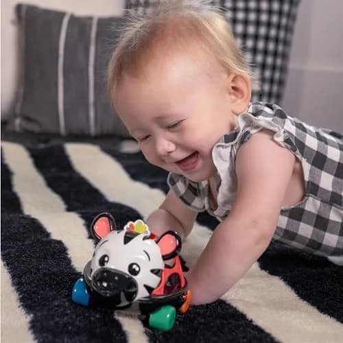 Baby Einstein Curious Car Zen Oball Toy Car & Rattle, Light Up, Ages 3 Months+ | Flexible, Grippable, Sensory Discovery thumbnail 8