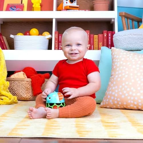 Bright Starts Giggle & Glow Musical Light-Up Rattle Oball Elephant Toy | BPA-Free, Easy-Grasp thumbnail 5