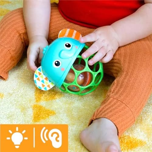 Bright Starts Giggle & Glow Musical Light-Up Rattle Oball Elephant Toy | BPA-Free, Easy-Grasp thumbnail 3
