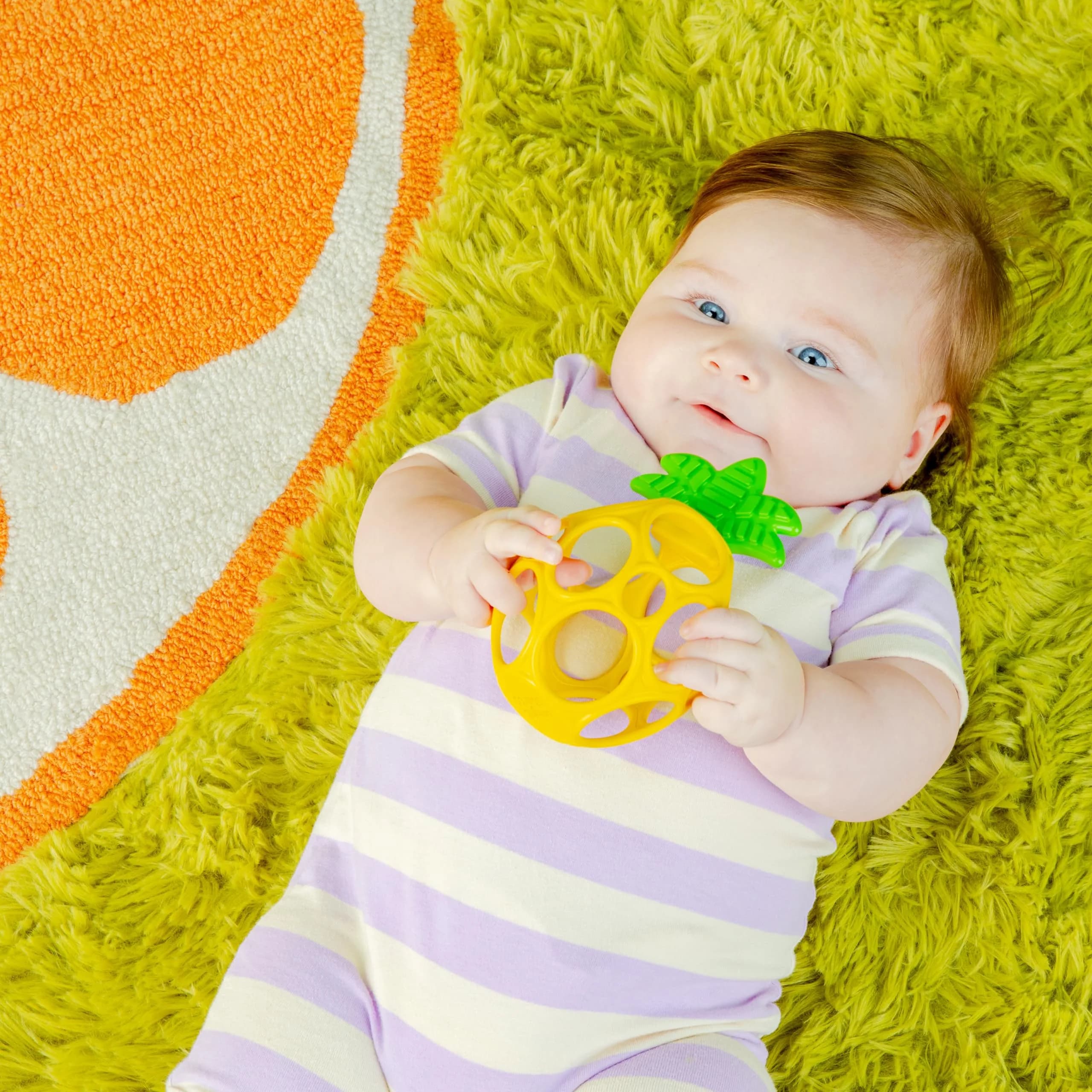 Bright Starts Oball Easy Grasp Pineapple Teether Toy, BPA Free, Unisex, Newborn & Up | Practice Motor Skills & Self-Soothing thumbnail 5