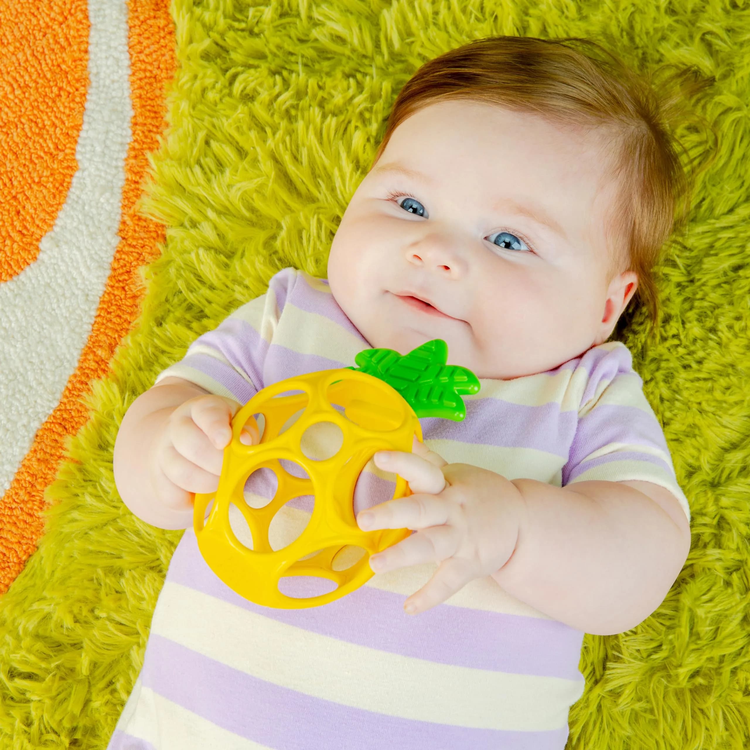 Bright Starts Oball Easy Grasp Pineapple Teether Toy, BPA Free, Unisex, Newborn & Up | Practice Motor Skills & Self-Soothing thumbnail 6